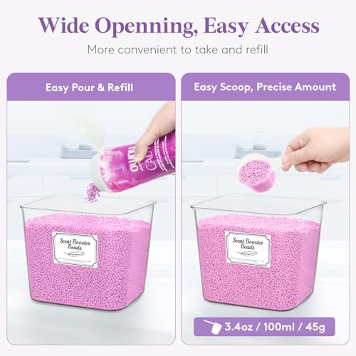 Lifewit Laundry Pods Container with Lid, Dryer Sheet Holder, Room Organization Storage for Coffee Pods Kcup Washing Powder, Scent Booster Beads, 2600 +2000ml/0.53+0.7gal，Natural,3 Pcs - color: Natural, size: 0.53+0.7gal