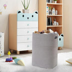 MEGASKET Large Laundry Hamper 16"x13"x22" - Tall Woven Laundry Basket, Cotton Rope Dirty Clothes Hamper, Baby Kids Nursery Wicker Laundry Basket, Bedroom Aesthetic, Soft Laundry Bin, Gray Hamper, 75L - color: Gray