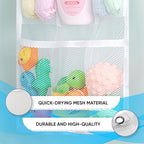 Handy Laundry Shower Curtain Bathroom Organizer -9 Pockets- Perfect for Organizing Home Bath, Your Toiletries and kid's Toys in Nine Durable Deep Mesh Pockets. Hang on Existing Shower Curtain Rings. - color: Hanging White