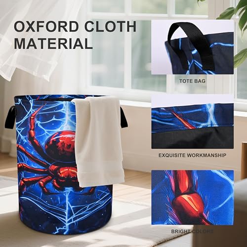 Halloween Web Laundry Basket Foldable Oxford Cloth Tote Bag Laundry Hamper Clothes Storage Bucket Organizer For Bathroom/Laundry Storage/Bedroom 19.6x15.7 Inch - color: Spider Web