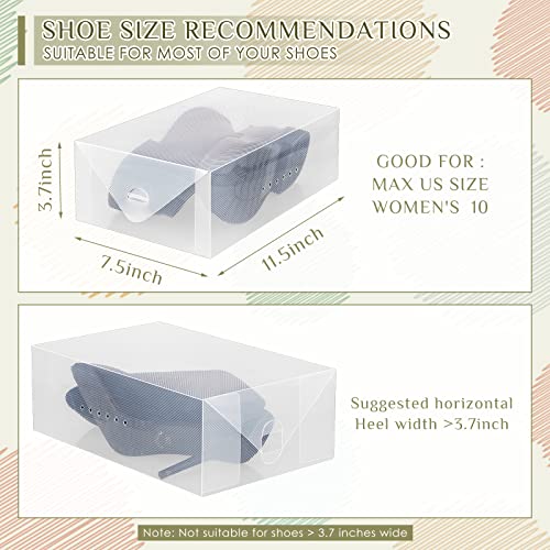 Sintuff 20 Pcs Clear Shoe Boxes Plastic Stackable Clear Shoe Storage Boxes for Women Men Ankle Boots High Heels Rooms Closet(11.8 x 7.5 x 3.7 Inches) - size: 11.8 x 7.5 x 3.7 Inches