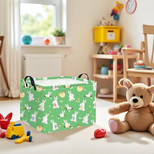 HIYAGON Rectangular Easter Basket for Kids Baby Easter Basket for Boys and Girls Cute Toy Storage Organizer Bin Box Room Decor(Cute Easter Basket) - color: Cute Easter Basket