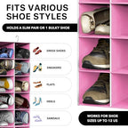 Simple Houseware 20 Section Shelves Hanging Shoes Organizer Holder for Closet, Pink - color: Pink