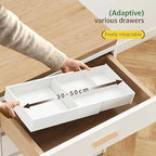 Yingze Supply Expandable Kitchen Drawer Organizer, Telescoping Cutlery Tray, White Adjustable Storage Box with Multiple Compartments for Utensils, Silverware, and Kitchen Tools