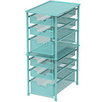Simple Houseware Stackable 3 Tier Sliding Basket Organizer Drawer, Turquoise - color: Turquoise, size: 3-Tier
