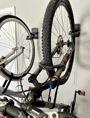 Duck EasyMounts Bike Hanger - Heavy Duty Wall Mount Bicycle Rack for Garage Organization & Storage - No Tool Install - Up to 50 Lbs - Black, Pack of 1 Tire Hook, Wheel Dock & All Hanging Hardware - size: 1 Pack, style: Industrial
