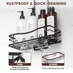 REINHARDT Shower Caddy Hanging, Rustproof Shower Caddy Anti-Swing Shower Organizer Over Showerhead No Drilling Shower Racks with Soap Holder Multi Hooks Bathroom Storage for Shampoo Sponge, Black - color: Black