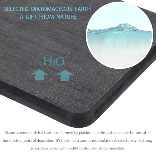 NiuYichee 2 Pcs Water Absorbing Stone Trays, Kitchen/Bathroom Sink Soap Dish, Diatomite Tray Used for Hand Soap & Cosmetic Bottles in The Modern Home, 4" W x 8.3" L, Dark Gray - color: Dark Gray, size: 8.3" x 4"