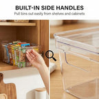 MOONEDGE Small Clear Plastic Storage Bins with Lids and Handles,Stackable Small Item Organizer Containers for Vanity,Craft,Office,Fridge,Kitchen,Pantry,Bathroom,Closet – 2 Pack (10×6×5 in) - size: 2 Pack