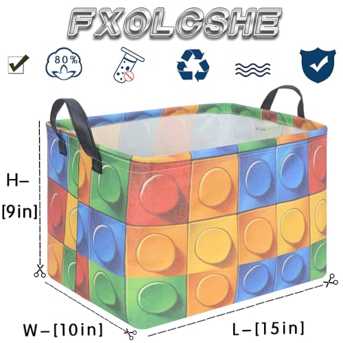 FXOLCSHE Building brick Basket,Building block book storage box,Laundry hamper,Waterproof foldable Kid's laundry basket,Shelf box,Baby Room decor(Building block) - color: Block