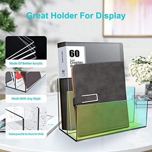 Boloyo Acrylic File Holder,1PC 2 Sections Rainbow File Organizer Mail Letter Sorter Desktop Folder Holder for Home Office School Envelope Bill Filling Paper Document - color: Rainbow, size: 2 Sections(1PC)