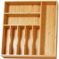 Umilife Large Kitchen Drawer Organizer, 19"x20" Silverware Utensils Organizer, 2.5" High for Large Deep Drawers, Bamboo Flatware Holder with Thick Frames, Sturdy Kitchen Organization Tray - size: 19 x 20 inch (8 Slots)