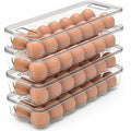 Utopia Home Egg Container With Lid and Handle for Refrigerator - Pack of 4 - Clear Stackable Egg Holder for Kitchen Storage and organization - size: Pack of 4