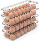Utopia Home Egg Container With Lid and Handle for Refrigerator - Pack of 4 - Clear Stackable Egg Holder for Kitchen Storage and organization - size: Pack of 4