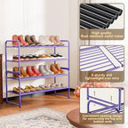 SUFAUY 2-Tier 33" Wide Shoe Rack Closet Metal Wire, Stackable, Purple - color: Purple, size: 2 Tier