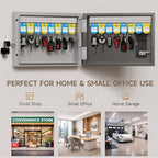 WeHere 16-Key Key Lock Box Wall Mount – Smart Key Cabinet with App, Keypad, Bluetooth & WiFi Unlock (Sold Separately), Key Organizer for Home, Access Log Tracking Key Management for Small Office - size: 16 keys(smart)