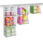 3-Pack Extra-Tall 13.6'' Hanging Laundry Basket Organizer, Foldable Wire Shelf with 360° Rotating Hooks & Reinforced Height - Durable Space-Saving Laundry Room & Closet Organizer, Black Patent - size: 3-Pack 13.9*11.1*40.6inch