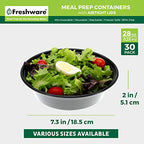 Freshware Meal Prep Bowl Containers [30 Pack] Plastic Bowls with Lids for Soup and Salad, Food Storage Bento Box, BPA Free, Stackable, Lunch Boxes, Microwave/Dishwasher/Freezer Safe (28 oz) - size: 28OZ-30PK