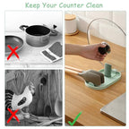 Multifunctional Spoon Rest, 2PCS Foldable Pot Lid Holder Spoon Rest Pan Pot Cover Lid Rack Shelf Standfor Stove Top Kitchen Gadgets Utensil Holder for Home Use Stove