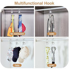 Cozcty Purse Hanger Closet, 2 Pack Clear Purse Organizer for Closet, Heavy Duty Bag Holder with 6 Hooks, Space Saving Hanging Bag Organizers and Storage for Handbags, Totes