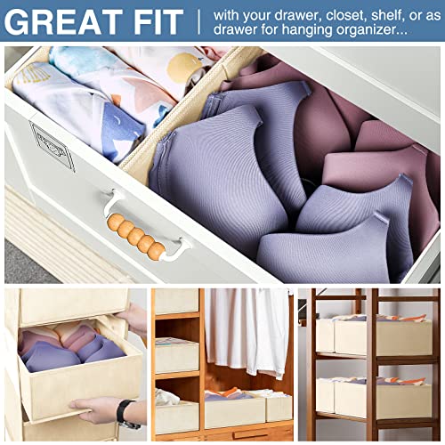 Criusia Drawer Organizer Clothes 12 Pack, Dresser Organizer for Nursery Bedroom Closet Organization and Storage - Baby Clothes Organizer Bins - Drawer Divider for Sock Underwear Bra Ties (Beige) - color: Beige, size: 12 Pack