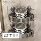 VOLPONE Corner Shower Caddy Suction Cup Shower Shelf Corner No Drilling Bathroom Shower Organizer Storage Rack Adhesive Without Towel Bar (2Pack, Gray) - style: Without Towel Bar Suction Cup Triangle 2 Tier Gray