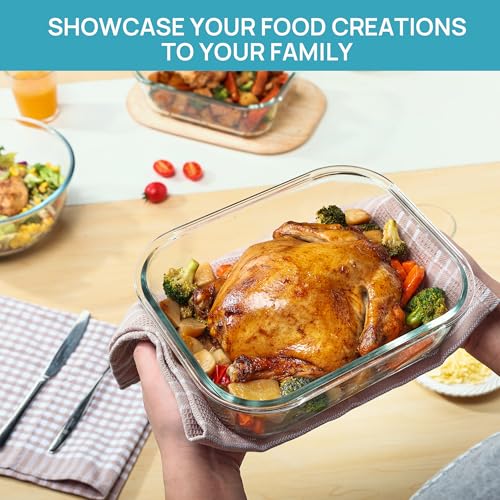 Vtopmart 2Pack 2260ml/ 76.4oz Large Glass Storage Containers with Lids, Meal Prep Food Container Set with Snap Airtight Lid for Baking, Microwave, Oven, Leak Proof, for Freezer, Dishwasher, Grey - color: Grey, size: 76.4oz