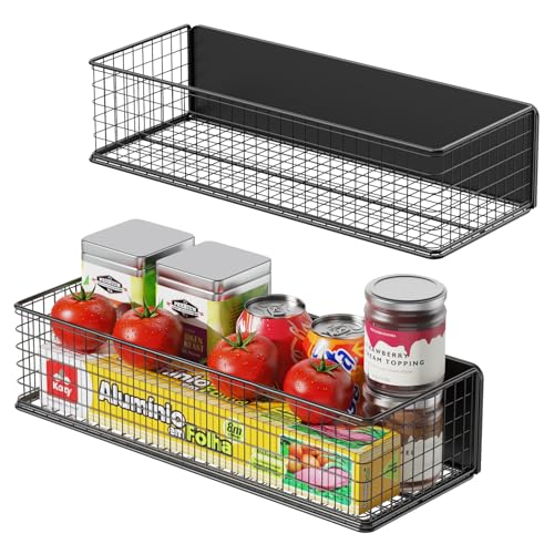2Pack Magnetic Basket Organizer Holder for Fridge, Magnetic Shelf for Garage, Laundry, Kitchen, Workshop, Cabinet - size: Magnetic Basket Organizer Holde