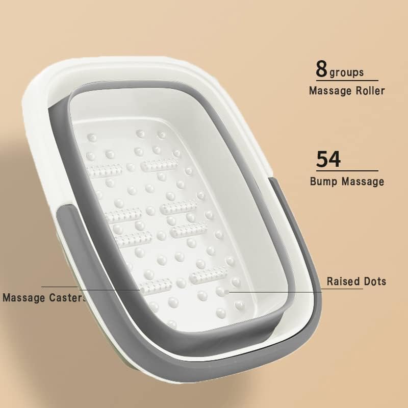 Collapsible Foot Bath Basin for Soaking Feet,Foot Soak Tub,Plastic Foot Bucket with Handles and Massage Acupoint,Foldable Laundry Basket-Gery (2 Pack) - color: Gray, size: 2 Pack