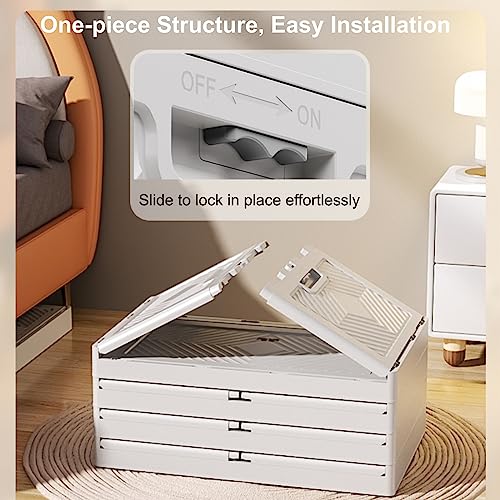 2 Pack Large Collapsible Storage Bins With Lids & Wheels, 11.5 Gal Plastic Folding Storage Box, Stackable Storage Bins with Doors for for Home Office - size: 11.5 Gal, style: 2 Pack