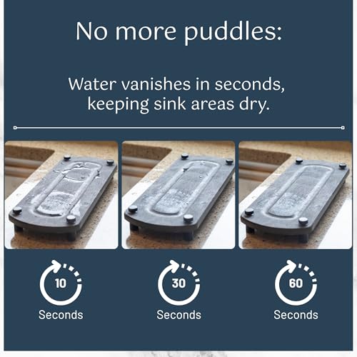 Premium Sink Caddy – Water-Absorbing Diatomaceous Earth Tray for Sink, Elevated Stainless Steel Feet, Non-Toxic, Fast-Drying, Kitchen or Bathroom - color: Slate