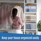 Houseables Clothes Storage Bag, Sweater Bags Moth Proof, Moth Proof Sweater Storage, Clear Zipper Organizer, Vinyl Zippered Plastic Protection, Blanket, Linen, Clothing, Quilt, Bed Sheet, 24x13, 5 PK - size: 24"x13"x12"