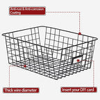 6 Pack Wire Baskets for Pantry Organization and Storage, Kitchen Organizer, 2 XXLarge & 2 XLarge & 2 Large - size: Large-6 Pack