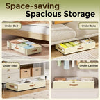 LAMU Under Bed Storage with Wheels, 2 Pack Under Bed Storage Containers with Clear Lids & Label, Rolling Under Bed Drawers for Clothes, Shoes, Blankets, Beige - color: Beige