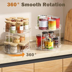 Optish 2 Tier Lazy Susan Organizer, 9.5" Rotating Spice Rack Turntable Organizer for Cabinet, Pantry, Countertop, Bathroom, Kitchen, Vanity, Medicine Cabinet Organization