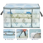 MKOKYD 80L Clear Large Storage Bag, Clothes Storage Containers for Organizing Closet, Bedroom, Underbed, Comforters, Clothing, Blankets, Pillow, Foldable Organizer with Sturdy Handle and Zippers (4)