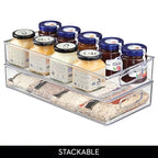 iDesign Stackable Clear Plastic Extra Long Pantry Organizers and Cabinet Storage Bins for Kitchen - size: 16 x 8 x 3, style: Pack of 1