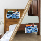 Bedside Caddy Hanging Bunk Bed Caddy Bed Organizer Hanging Pocket with 2 Hooks Bedside Storage Organizer Pocket Bag Holder Marine Bright Sky Blue Shark - color: Marine Bright Sky Blue Shark