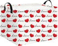NTAOHAMPER Mothers Day Gifts Love Heart Fabric Storage Basket Empty with Handles, Books Box, Baby Shower Baptism Lovely Storage24L(Heart) - color: Heart