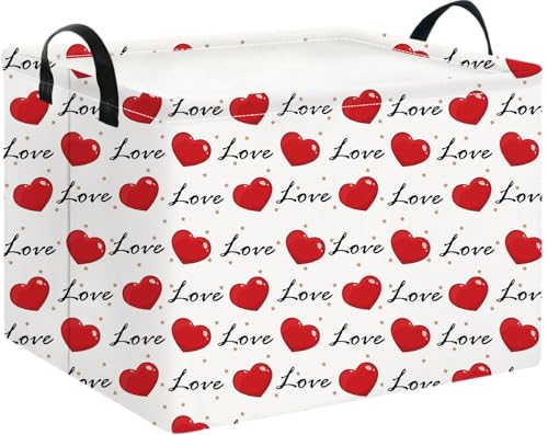 NTAOHAMPER Mothers Day Gifts Love Heart Fabric Storage Basket Empty with Handles, Books Box, Baby Shower Baptism Lovely Storage24L(Heart) - color: Heart