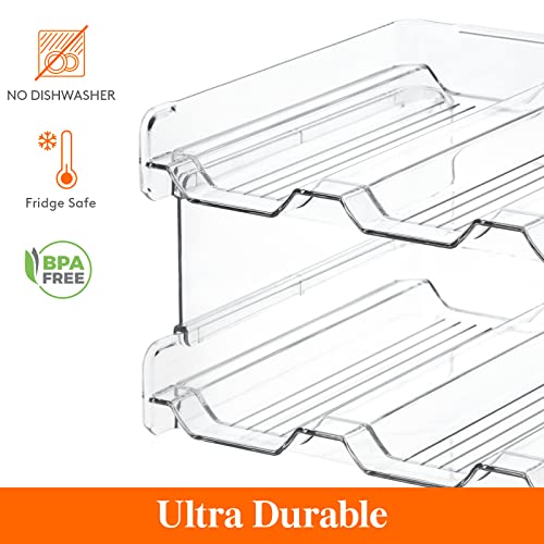 Lifewit Stackable Water Bottle Organizer for Cabinet, Plastic Bottle Holder Fits Bottles/Tumblers up to 3.8" Diameter for Pantry/Countertop, 2 Tier Holds 8 Bottles 38 x 20 x 15 cm/15 x 8 x 5.7" - size: 2 Tier-8 Bottle