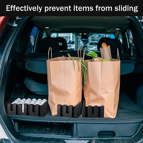 4 Pack Car Trunk Organizer Blocks for Back of SUV Multipurpose Car Storage Organizer Blocks Trunk Divider Available to Wool Carpet for Truck SUV Van Cargo