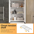 BAOYOUNI Tension Shelf Expandable Clothes Closet Organizer Rack Adjustable DIY Wardrobe Dividers Separator Ivory, 15.75-23.62 Inches - size: (15.75-23.62) IN