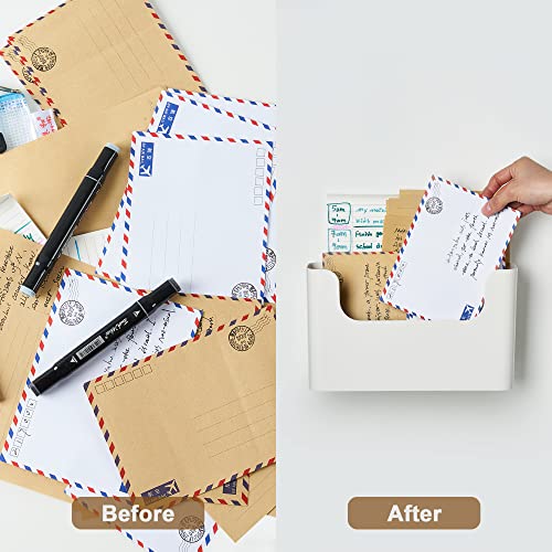 YOHOM No Drilling File Holder Wall Mails Magazines Organizer Adhesive Door Mount, Single Pocket(WHITE, 1 PCS) - color: cream white, size: 1 PCS