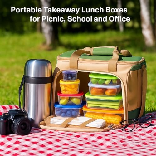 ARSUK 14PCS Nesting Plastic Food Storage Container Set with Airtight Leakproof Lids (7 Lids & 7 Containers) - Space Saving, BPA-Free Stackable Kitchen Storage - Freezer Safe & Microwavable - color: 7 PCS