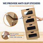 Shoe Boxes Cardboard, 12 Pack, Big Size, Waterproof, Heavy Duty, Stackable Shoe Storage Boxes, with Marking Labels, Transparent Window, 13.8" L x 9.3" W x 5.3" H - size: Big Size(13.8'' x 9.3'' x 5.3'')
