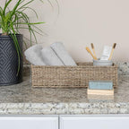 Household Essentials Handwoven Seagrass Rectangular Storage Basket, Natural - color: Natural Seagrass