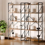 Shintenchi 5 Tiers Bookshelf, Classically Tall Bookcase Shelf, Industrial Book Rack, Modern Book Holder in Bedroom/Living Room/Home/Office, Storage Rack Shelves for Books/Movies-Rustic Brown - color: Rustic Brown