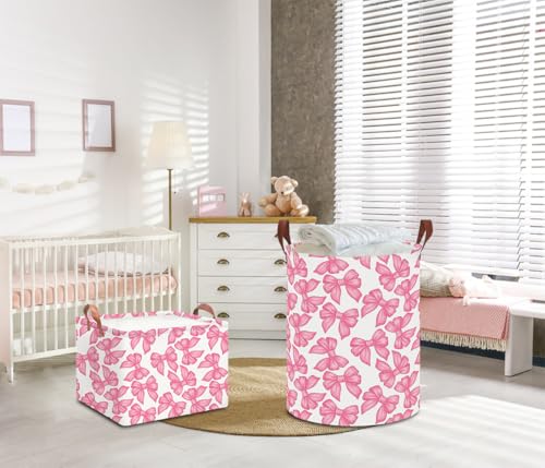 NTAOHAMPER Laundry Hamper,Laundry Basket,Baby Nursery Hamper,Waterproof Storage Bin,Clothes Organizer Basket,Room Decor(Big Bowknot) - color: Big Bowknot