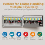 24-Key Key Lock Box Wall Mount – Smart Key Cabinet with App, Keypad, Bluetooth & WiFi Unlock (Sold Separately), Key Organizer for Home, Access Log Tracking Key Management for Small Office - size: 24 Key(Smart)